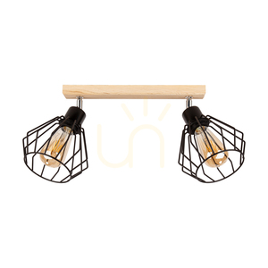 Taklampa Vento, 2xE27, Max. 60 W, oljad ek/svart metallskärm, 50 cm small 0