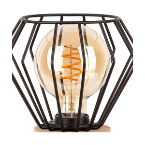 Vento bordslampa, 1xE27, Max. 15 W LED, oljad ek/svart PVC-sladd/svart metallskärm, Ø 18 cm small 1