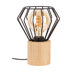 Vento bordslampa, 1xE27, Max. 15 W LED, oljad ek/svart PVC-sladd/svart metallskärm, Ø 18 cm small 0