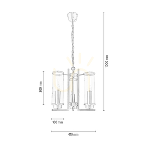 Verdi taklampa, 3xE14, Max. 40 W, metall med patina/transparent glasskärm, Ø 41 cm small 2