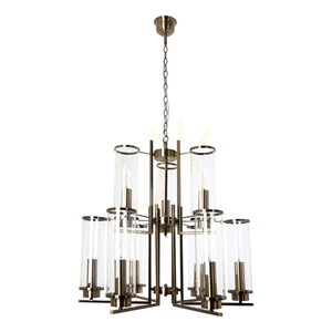 Verdi taklampa, 9xE14, Max. 40 W, metall med patina/transparent glasskärm, Ø 69,5 cm small 0