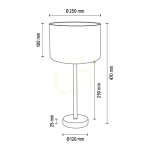 Vert bordslampa, 1xE27, Max. 40 W, svart metall/svart PVC-sladd/flerfärgad lampskärm med påfågelfjädermönster, Ø 25 cm small 5