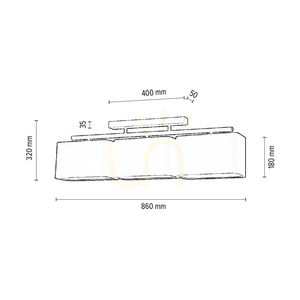 Vertigo taklampa, 3xE27, Max. 25 W, vit metall/svart skärm, 86 cm small 2