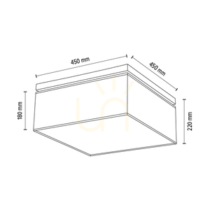 Vertiga taklampa, 4xE27, Max. 25 W, oljad ek/grå, 45 cm skärm small 4