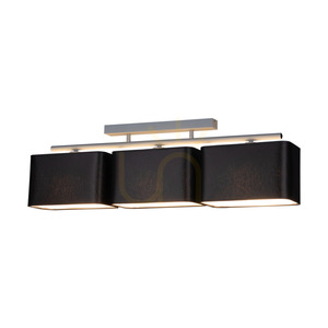 Vertigo taklampa, 3xE27, Max. 25 W, grå metall/svart skärm, 86 cm small 1