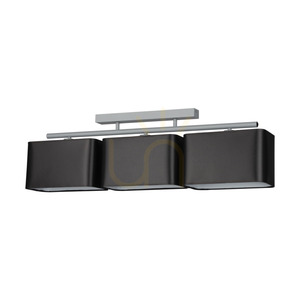 Vertigo taklampa, 3xE27, Max. 25 W, grå metall/svart skärm, 86 cm small 0
