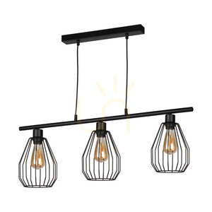 Vertigo taklampa, 3xE27, Max. 25 W, svart metall/svart PVC-sladd/svart metallskärm, 86 cm small 0