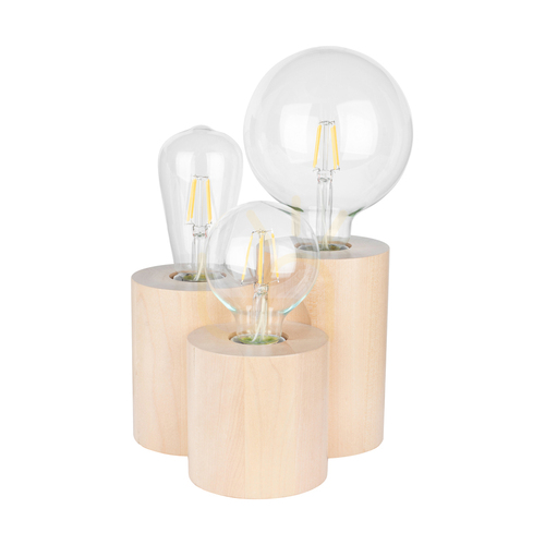 Kontrollera Vincent bordslampa, 3xE27, Max. 15 W, björk/svart, PVC-kabel 19,5 cm