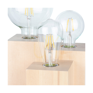 Vincent Square bordslampa, 3xE27, Max. 15 W, björk/svart, 20 cm PVC-kabel small 1
