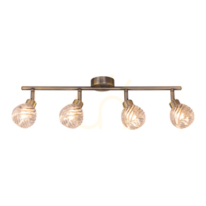 Wave taklampa, 4xG9, Max. 28 W, metall med patina/transparent glasskärm, 59,8 cm small 1