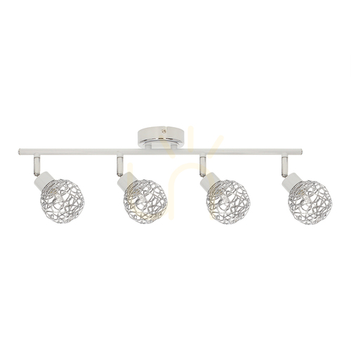 Kontrollera Taklampa Virgo, 4xG9, Max. 40 W, vit metall/förkromad metallskärm, 62 cm