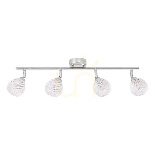 Kontrollera Taklampa ”Wave”, inklusive 4 st. G9-glödlampor à 28 W, krommetall/transparent glasskärm, 59,8 cm