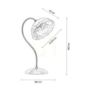 Wien bordslampa, 1xE27, Max. 60 W, metall med patina/vit glasskärm, 28,5 cm small 3