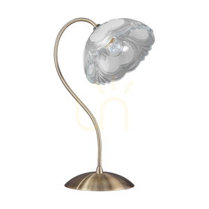 Wien bordslampa, 1xE27, Max. 60 W, metall med patina/vit glasskärm, 28,5 cm small 0