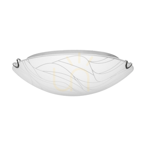 Wisconsin taklampa, inklusive 1 st LED-lampa 2700K 30 W, krommetall/vit glasskärm, Ø50 cm small 2