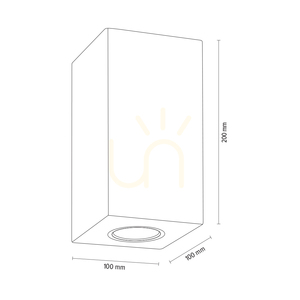 Wooddream Square vägglampa, 2xGU10, Max. 6 W, bok- och valnötsträ, 10 cm small 2