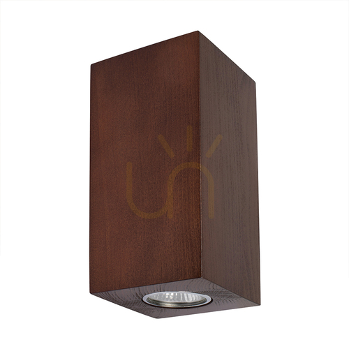 Kontrollera Wooddream Square vägglampa, 2xGU10, Max. 6 W, bok- och valnötsträ, 10 cm