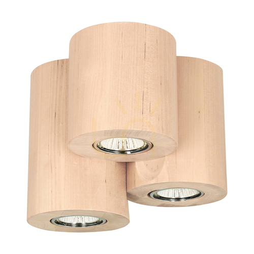 Kontrollera Wooddream rund taklampa, 3xGU10, Max. 6 W, björk, Ø 18 cm