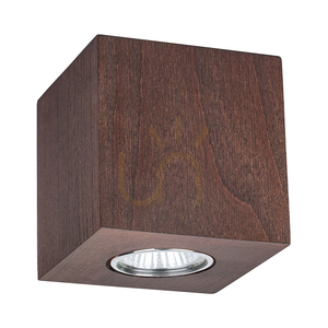 Wooddream Square taklampa, 1xGU10, Max. 6 W, bok- och valnötsträ, 10 cm small 0