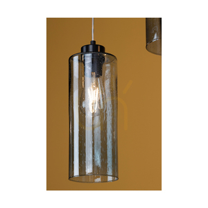 Zefir taklampa, 1xE27, Max. 60 W, svart metall/genomskinlig PVC-sladd/lampskärm i rökfärgat glas, Ø 12 cm small 2