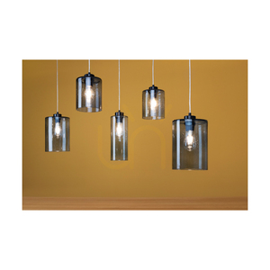 Zefir taklampa, 1xE27, Max. 60 W, svart metall/genomskinlig PVC-sladd/lampskärm i rökfärgat glas, Ø 12 cm small 3
