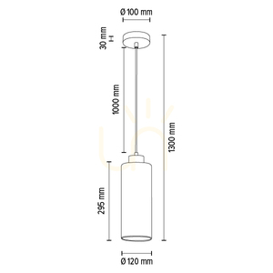Zefir taklampa, 1xE27, Max. 60 W, svart metall/genomskinlig PVC-sladd/lampskärm i rökfärgat glas, Ø 12 cm small 4