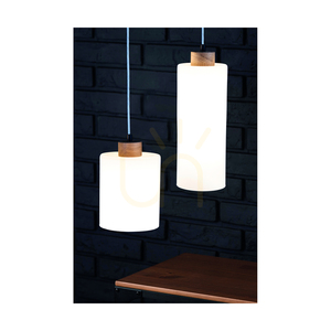 Zefir taklampa, 1xE27, Max. 60 W, oljad ek / genomskinlig PVC-sladd / vit glasskärm, Ø 12 cm small 2