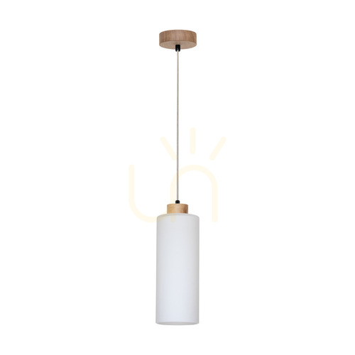 Kontrollera Zefir taklampa, 1xE27, Max. 60 W, oljad ek / genomskinlig PVC-sladd / vit glasskärm, Ø 12 cm