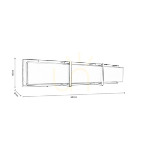 Zoey vägglampa, inklusive LED 3000K 27 W, krommetall/vit glasskärm, 64 cm small 2