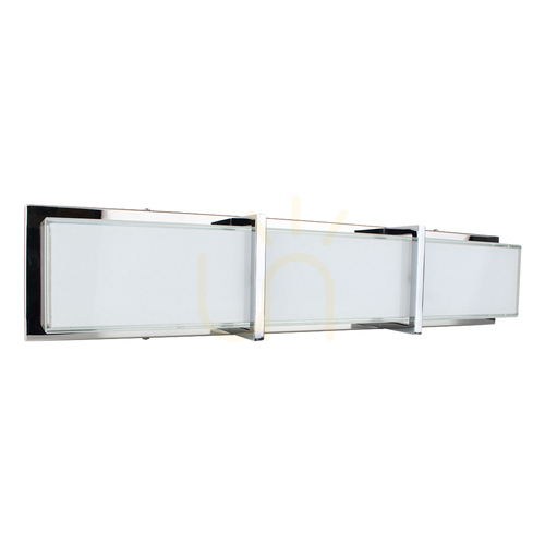Kontrollera Zoey vägglampa, inklusive LED 3000K 27 W, krommetall/vit glasskärm, 64 cm