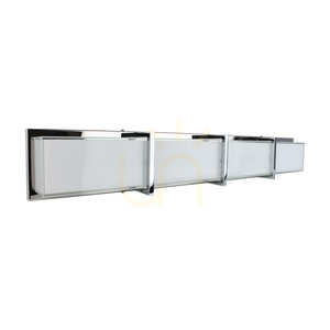 Zoey vägglampa, inklusive LED 3000K 40W, krommetall/vit glasskärm, 89 cm small 0