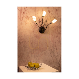 Gloriosa vägglampa, 3xG9, Max. 6 W LED, svart metall/vit glasskärm, 46 cm small 1