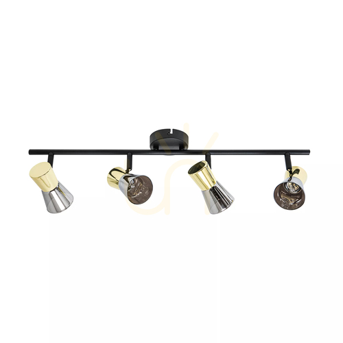 Kontrollera Zuma Line CENTO TK220532-4BG taklampa i svart och guld, 4×G9, 64 cm