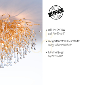 ICICLE 8092-11 Taklampa, mässing, 14xG9 small 4