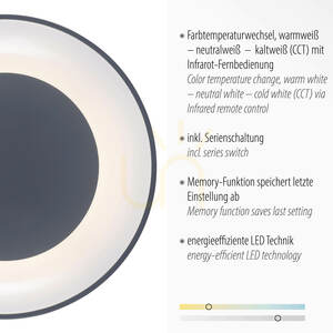 ANIKA 14326-18 Taklampa, grå, 1xLED small 9