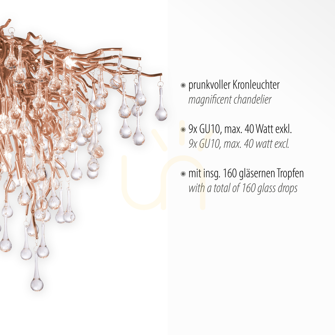 Display ICICLE 8091-11 Taklampa, mässing, 9xG9 ICICLE 8091-11 Taklampa, mässing, 9xG9