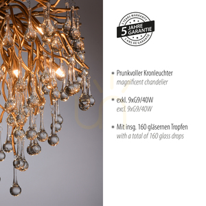 ICICLE 8091-11 Taklampa, mässing, 9xG9 4 ICICLE 8091-11 Taklampa, mässing, 9xG9 small 4