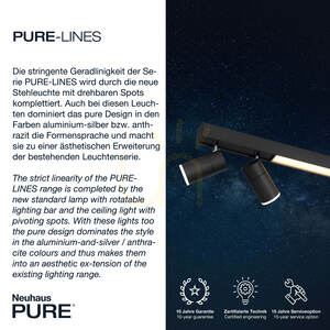 PURE-LINES 6121-13 Taklampa, antracit, 5xLED small 3