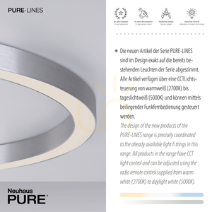 PURE-LINES 6306-95 Taklampa, silver, 1xLED small 4