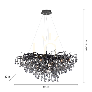 ICICLE 2192-18 Svart 10xG9 taklampa small 8