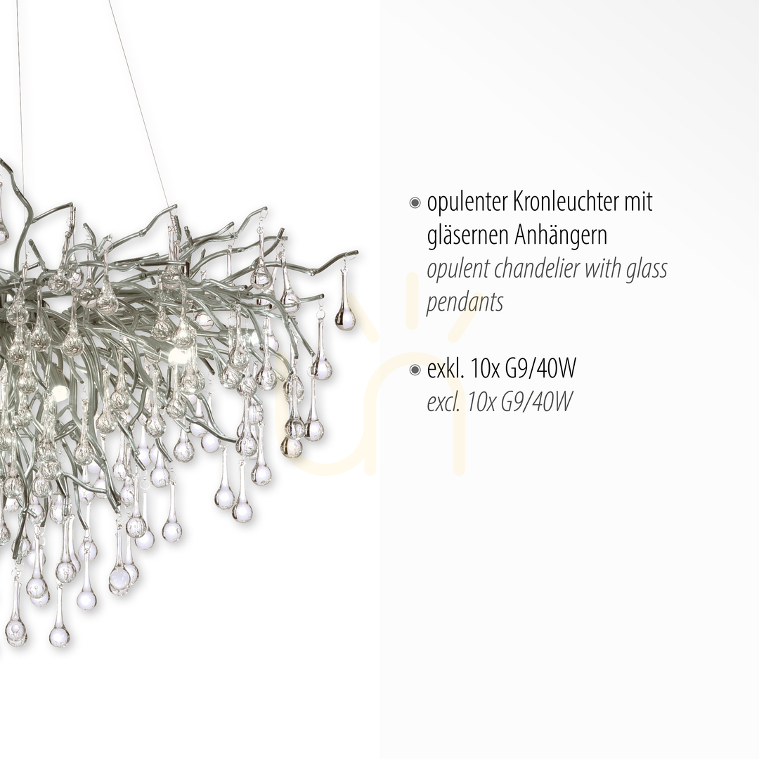 Display ICICLE 2192-55 Silver 10xG9 taklampa ICICLE 2192-55 Silver 10xG9 taklampa