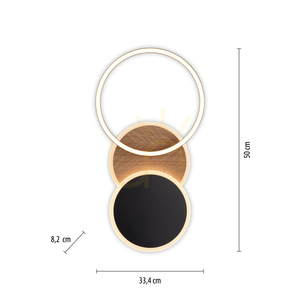 SEVENT 14116-78 Taklampa, träfinish, 1xLED small 8