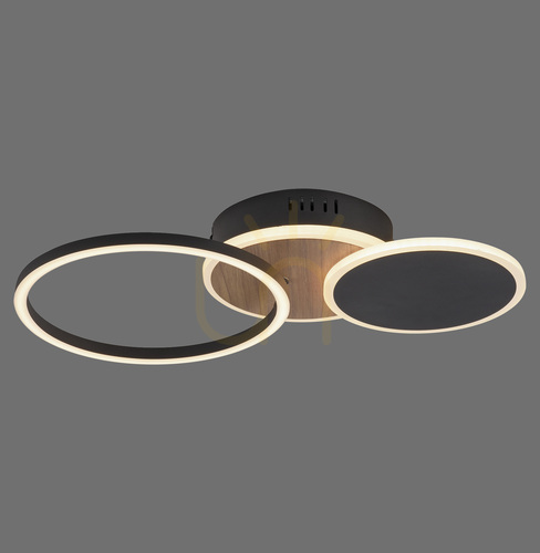 Kontrollera SEVENT 14116-78 Taklampa, träfinish, 1xLED