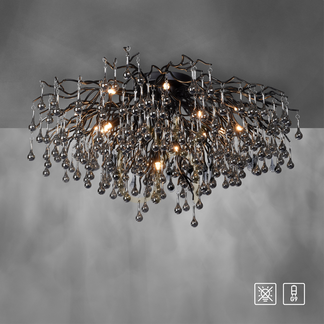 Display ICICLE 8092-18 Taklampa, svart, 14xG9 ICICLE 8092-18 Taklampa, svart, 14xG9