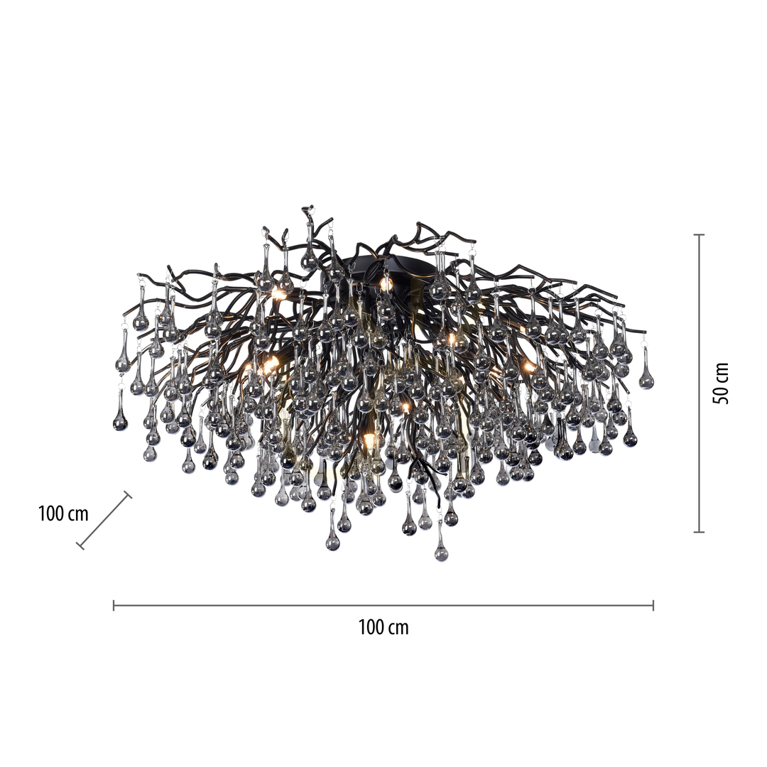 Display ICICLE 8092-18 Taklampa, svart, 14xG9 ICICLE 8092-18 Taklampa, svart, 14xG9