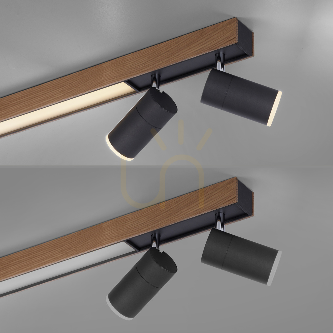 Kontrollera PURE-LINES 6121-79 Taklampa, träfinish, 5xLED PURE-LINES 6121-79 Taklampa, träfinish, 5xLED
