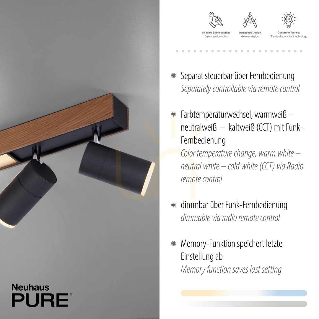 Display PURE-LINES 6121-79 Taklampa, träfinish, 5xLED PURE-LINES 6121-79 Taklampa, träfinish, 5xLED