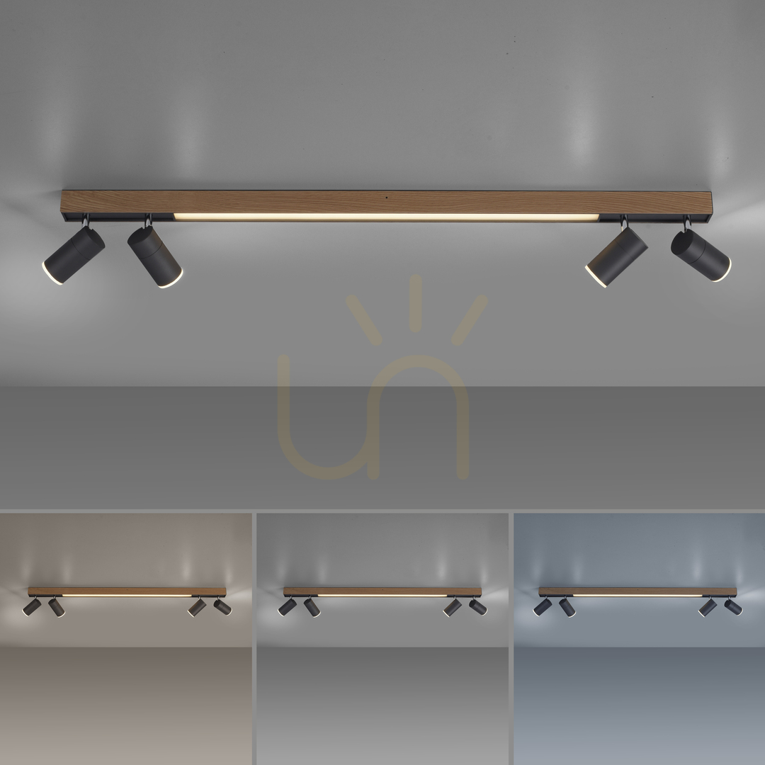 Kontrollera PURE-LINES 6121-79 Taklampa, träfinish, 5xLED PURE-LINES 6121-79 Taklampa, träfinish, 5xLED