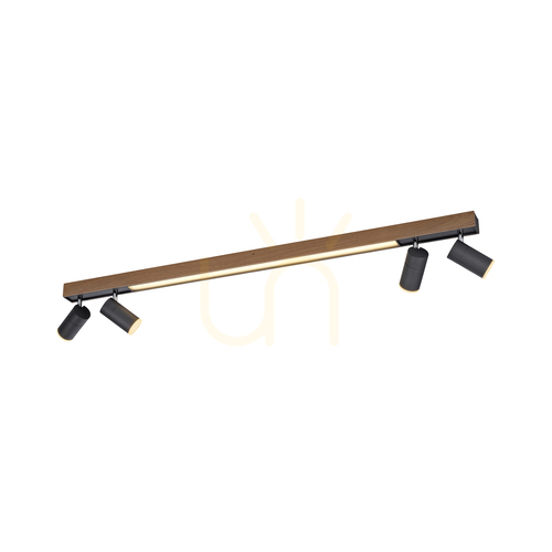 Kontrollera PURE-LINES 6121-79 Taklampa, träfinish, 5xLED