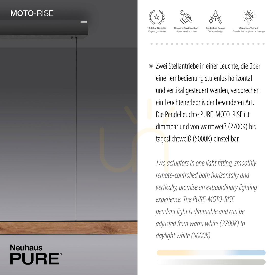 Utsikt PURE MOTO-RISE 2545-79 Pendellampa i trä med 3 LED-lampor PURE MOTO-RISE 2545-79 Pendellampa i trä med 3 LED-lampor